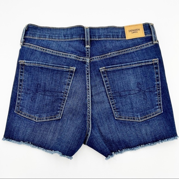 Levi's Denizen High Rise Shortie Distressed Jean Shorts - Picture 6 of 6